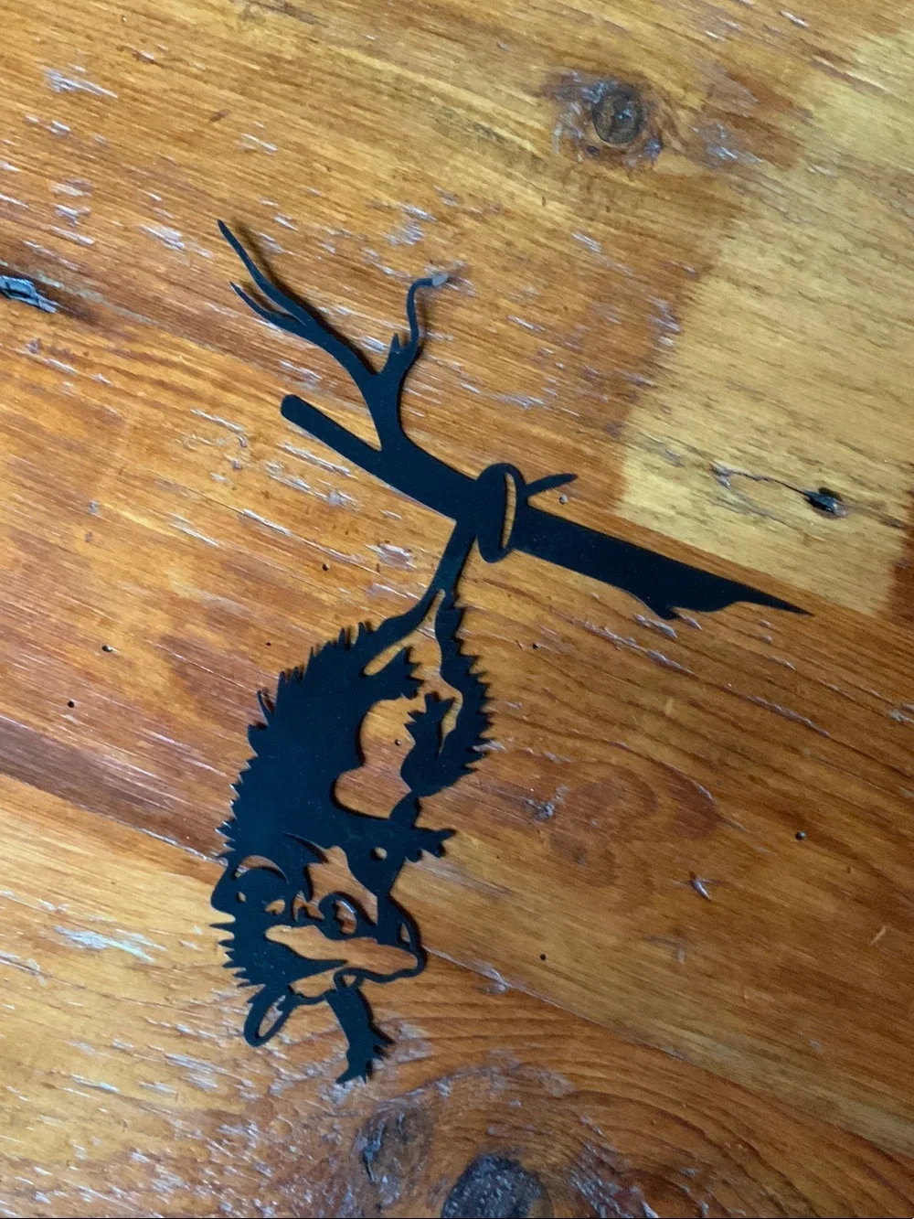 🌳 NWOT Black Hanging Opossum Silhouette Wall Art
